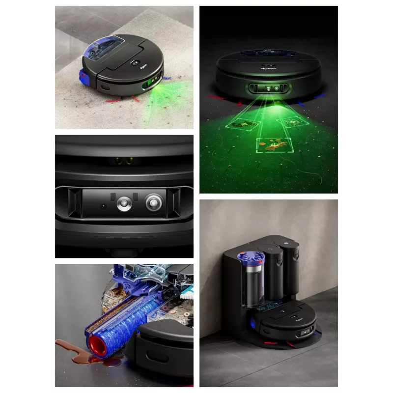 Dyson Spot+Scrub Ai šlapias ir sausas robotas dulkių siurblys 586183-01 Juodas