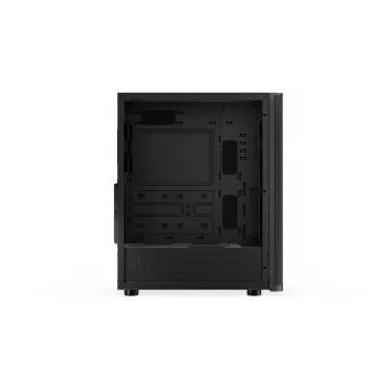 ENDORFY Ventum 400 Air ATX PC Case - Juoda, Grūdintas stiklas, 4x Stratus 120 PWM ventiliatoriai, USB-C