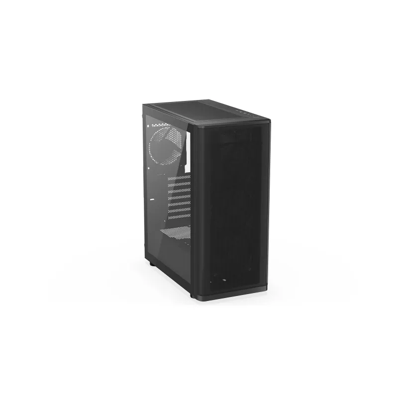 ENDORFY Ventum 400 Air ATX PC Case - Juoda, Grūdintas stiklas, 4x Stratus 120 PWM ventiliatoriai, USB-C