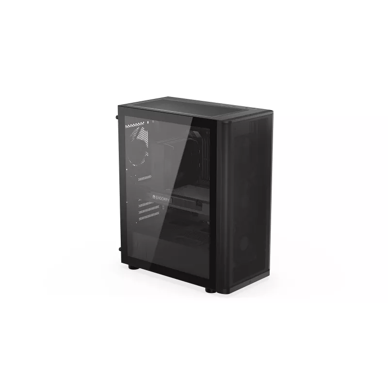 ENDORFY Ventum 400 Air ATX PC Case - Juoda, Grūdintas stiklas, 4x Stratus 120 PWM ventiliatoriai, USB-C