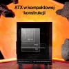 ENDORFY Ventum 400 Air ATX PC Case - Juoda, Grūdintas stiklas, 4x Stratus 120 PWM ventiliatoriai, USB-C