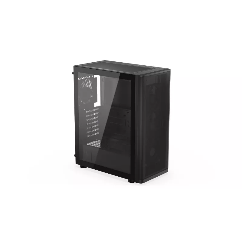 ENDORFY Ventum 400 Air ATX PC Case - Juoda, Grūdintas stiklas, 4x Stratus 120 PWM ventiliatoriai, USB-C