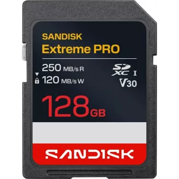 SanDisk Extreme PRO SDXC UHS-I 128GB atminties kortelė 250MB/s V30 U3