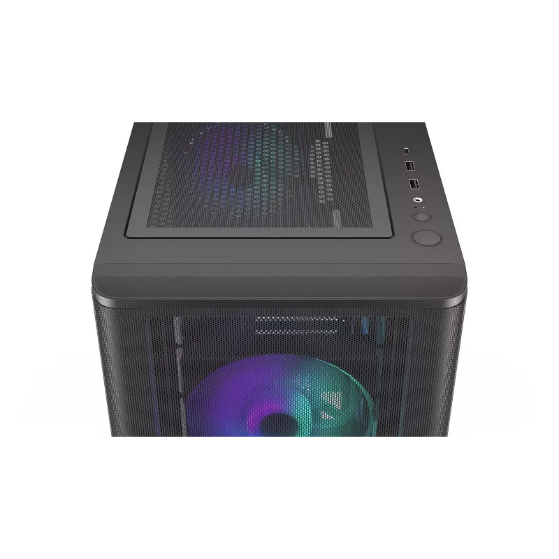 ENDORFY Ventum 400 ARGB ATX PC Case - Black, Tempered Glass, 4x Stratus 120 PWM ARGB Fans, ARGB & PWM Controller, USB-C