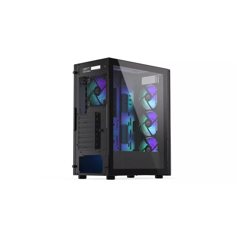 ENDORFY Ventum 400 ARGB ATX PC Case - Black, Tempered Glass, 4x Stratus 120 PWM ARGB Fans, ARGB & PWM Controller, USB-C