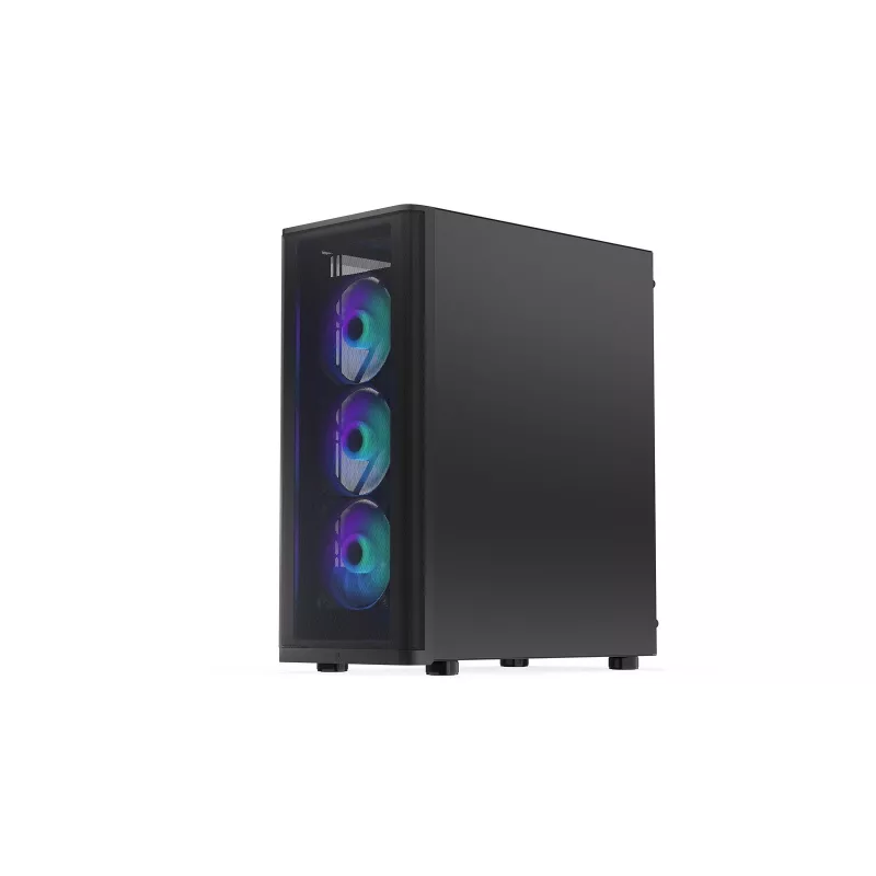 ENDORFY Ventum 400 ARGB ATX PC Case - Black, Tempered Glass, 4x Stratus 120 PWM ARGB Fans, ARGB & PWM Controller, USB-C