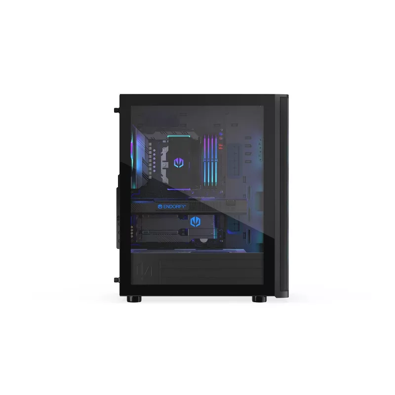ENDORFY Ventum 400 ARGB ATX PC Case - Black, Tempered Glass, 4x Stratus 120 PWM ARGB Fans, ARGB & PWM Controller, USB-C