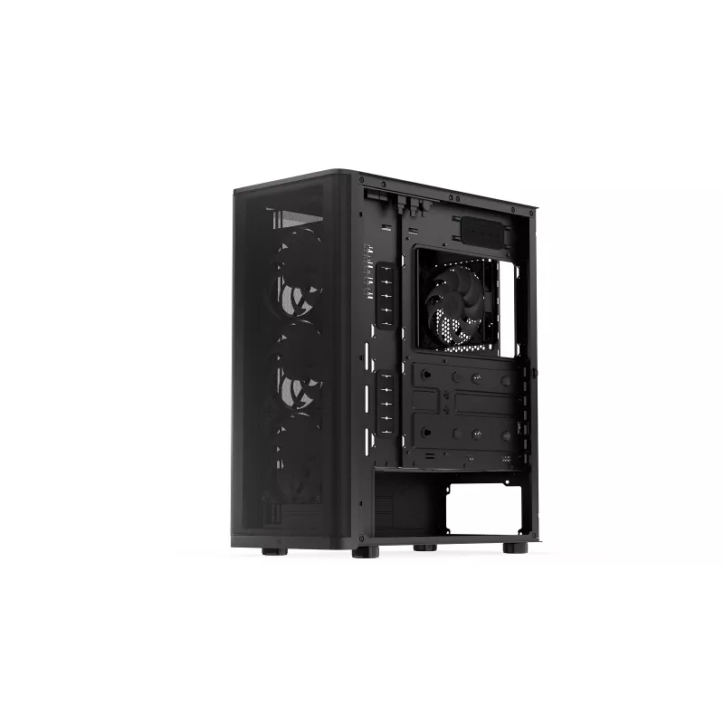 ENDORFY Ventum 400 ARGB ATX PC Case - Black, Tempered Glass, 4x Stratus 120 PWM ARGB Fans, ARGB & PWM Controller, USB-C