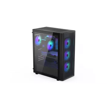 ENDORFY Ventum 400 ARGB ATX PC Case - Black, Tempered Glass, 4x Stratus 120 PWM ARGB Fans, ARGB & PWM Controller, USB-C