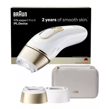 Braun Silk-expert Pro 5 PL5210 IPL plaukų šalinimo sistema Gold White SensoAdapt