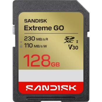 SanDisk Extreme GO SDXC 128GB UHS-I U3 V30 230MB/s R 110MB/s W 4K UHD SDSDXGN-128G-GNCIN