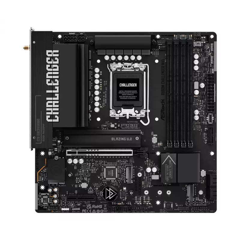 ASRock B860M Challenger WiFi LGA1851 mATX DDR5 pagrindinė plokštė (90-MXBUP0-A0UAYZ)