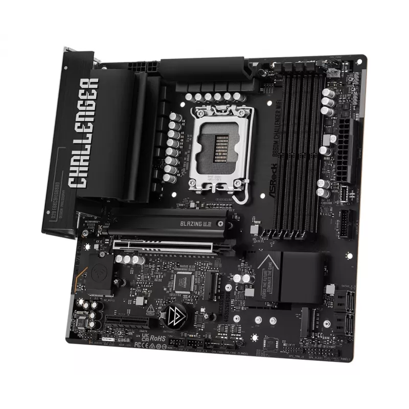 ASRock B860M Challenger WiFi LGA1851 mATX DDR5 pagrindinė plokštė (90-MXBUP0-A0UAYZ)