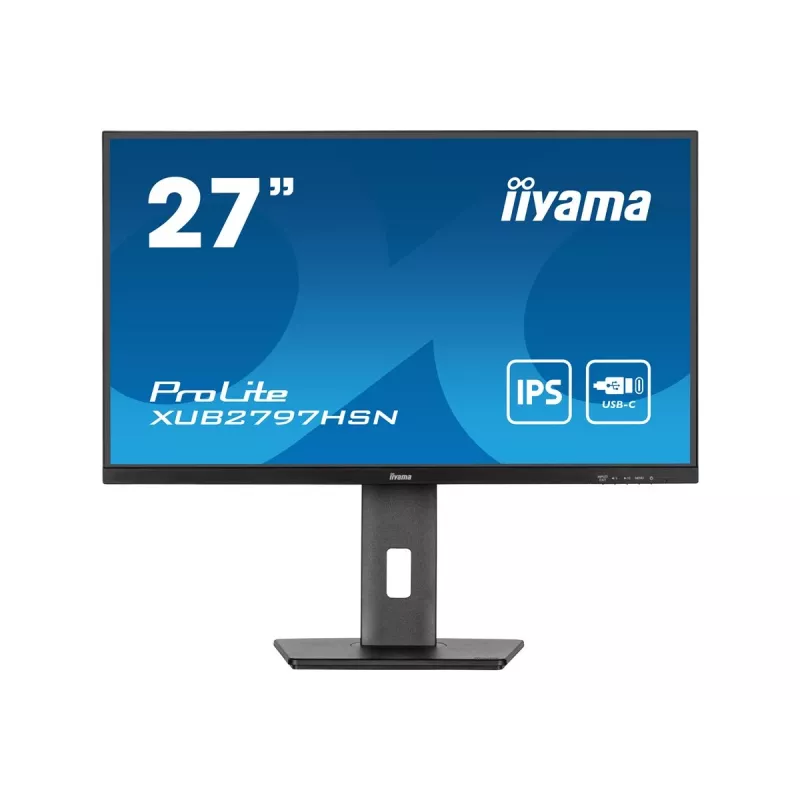 iiyama ProLite XUB2797HSN-B1 27 colių IPS Full HD 100Hz USB-C 65W ergonomiškas monitorius