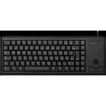 Cherry G84-4400 kompaktiška klaviatūra su trackball USB belgišku išdėstymu juoda G84-4400LUBBE-2