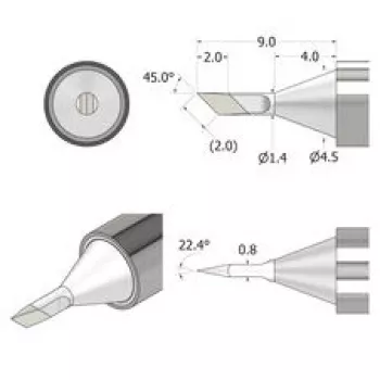 iFixit FixHub Lituoklio antgalis peilis 1,4 mm IF145-842-1 sidabrinis