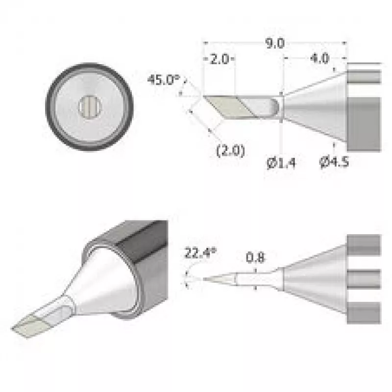 iFixit FixHub Lituoklio antgalis peilis 1,4 mm IF145-842-1 sidabrinis
