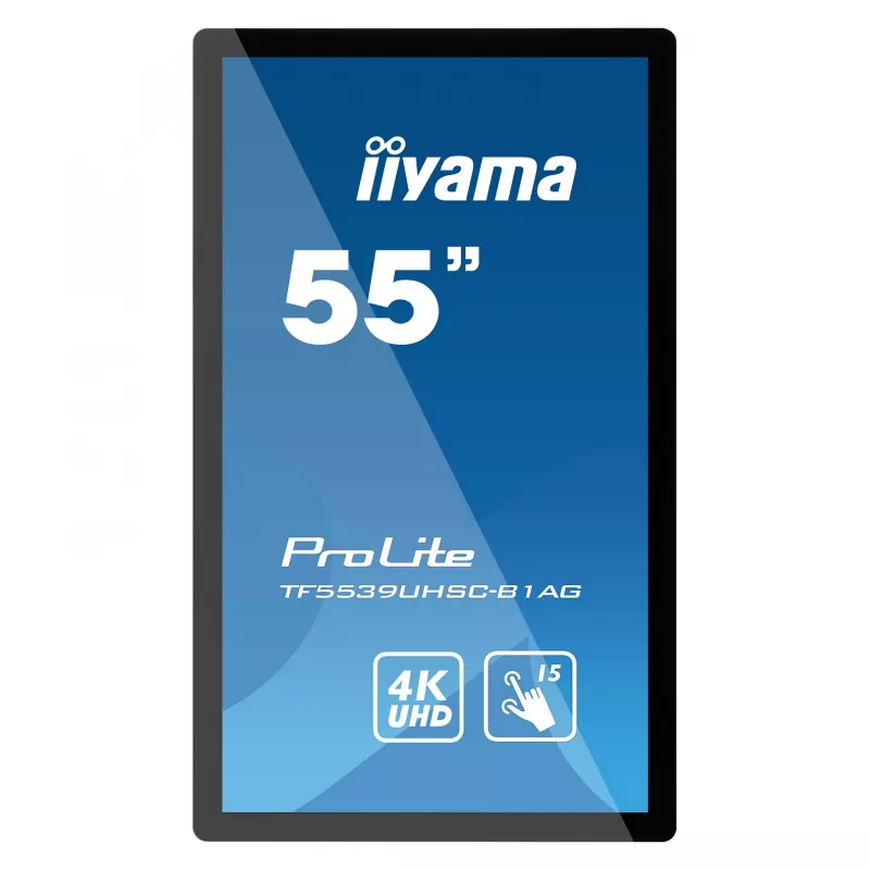 Iiyama ProLite TF5539UHSC-B1AG 55 colių 4K UHD PCAP 50 lietimų IPS LED monitorius juodas