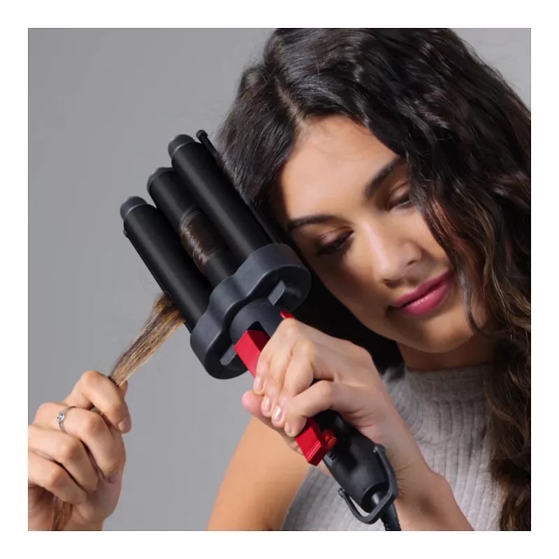 Revlon RVIR3056UKE Hot Air Brush - Juoda/Raudona - 2,5 m laidas - Plaukų formavimo rinkinys