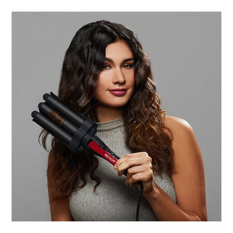 Revlon RVIR3056UKE Hot Air Brush - Juoda/Raudona - 2,5 m laidas - Plaukų formavimo rinkinys