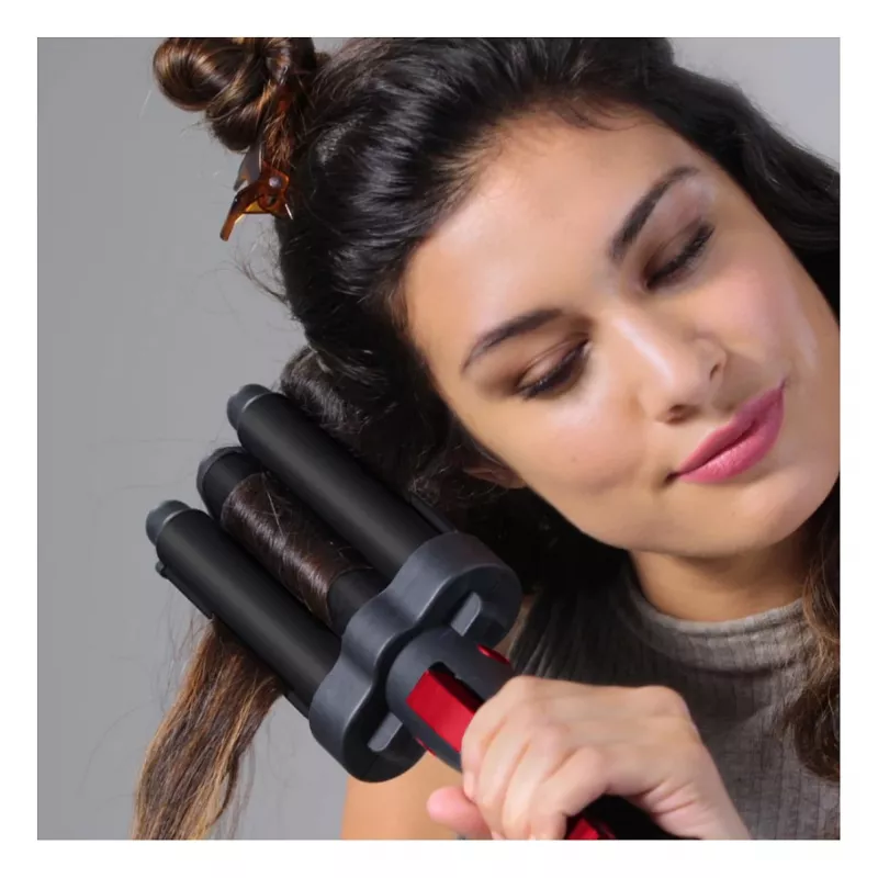 Revlon RVIR3056UKE Hot Air Brush - Juoda/Raudona - 2,5 m laidas - Plaukų formavimo rinkinys