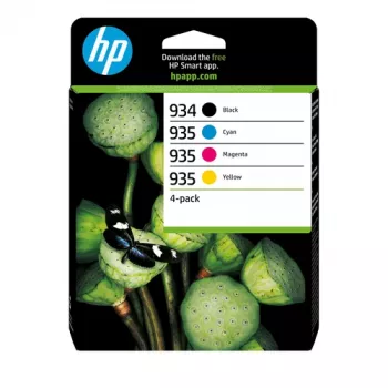 HP 934/935 Original Ink Cartridge 4-Pack (Juoda, Žydra, Purpurinė, Geltona)