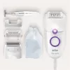 Braun Silk-épil 5 5-825 Power Epiliatorius, Baltas/Rožinis, 28 pincetai, MicroGrip, Laidinis