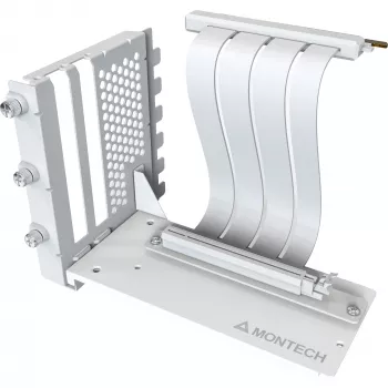 MONTECH Vertikalus GPU montavimo rinkinys PCIe 4.0 lanksčiu kabeliu Baltas 20cm