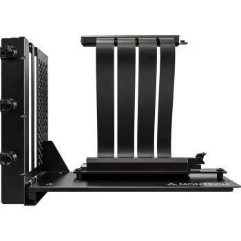 MONTECH Vertikalus GPU montavimo rinkinys PCIe 4.0 lanksčiu kabeliu juodas 20cm