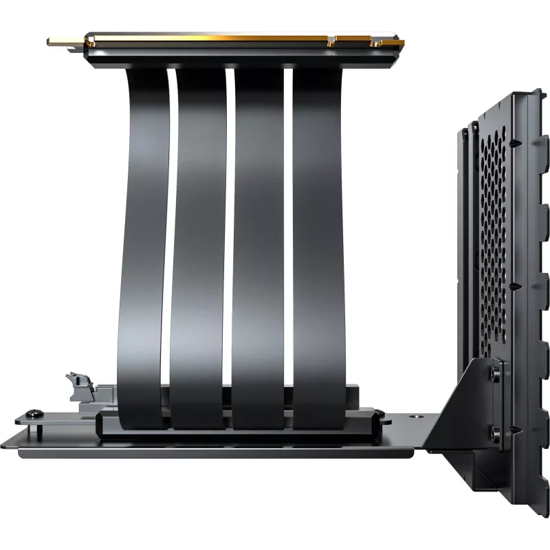 MONTECH Vertikalus GPU montavimo rinkinys PCIe 4.0 lanksčiu kabeliu juodas 20cm