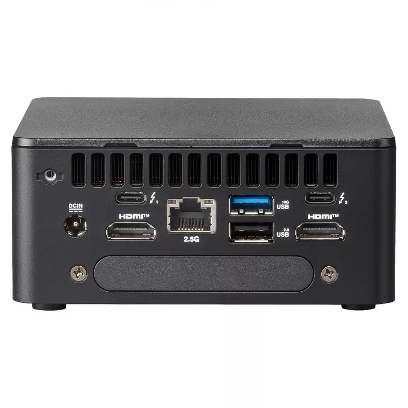 ASUS NUC 13 Pro Tall Kit RNUC13L3HV500000I - Barebone - Mini-PC - Intel Core i5-1350P - Be RAM - Be atminties - Intel Iris Xe Graphics - Wi-Fi 6E - Bluetooth 5.3 - 2.5GbE - vPro - Juoda