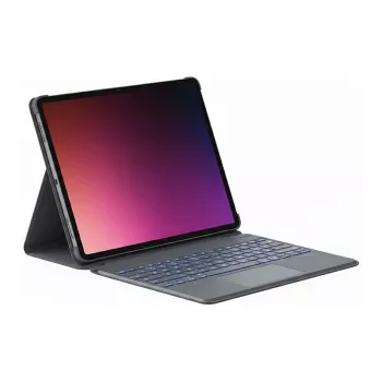 Inateck klaviatūra, skirta iPad Air 13 colių / iPad Pro 12,9 colių, QWERTZ išdėstymas, kosminė pilka, Bluetooth 5.2, su foniniu apšvietimu ir jutikliniu kilimėliu