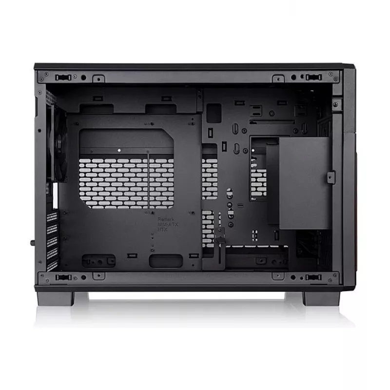 Thermaltake TR200 WS Super Mini Tower Case, Black/Wood, Tempered Glass