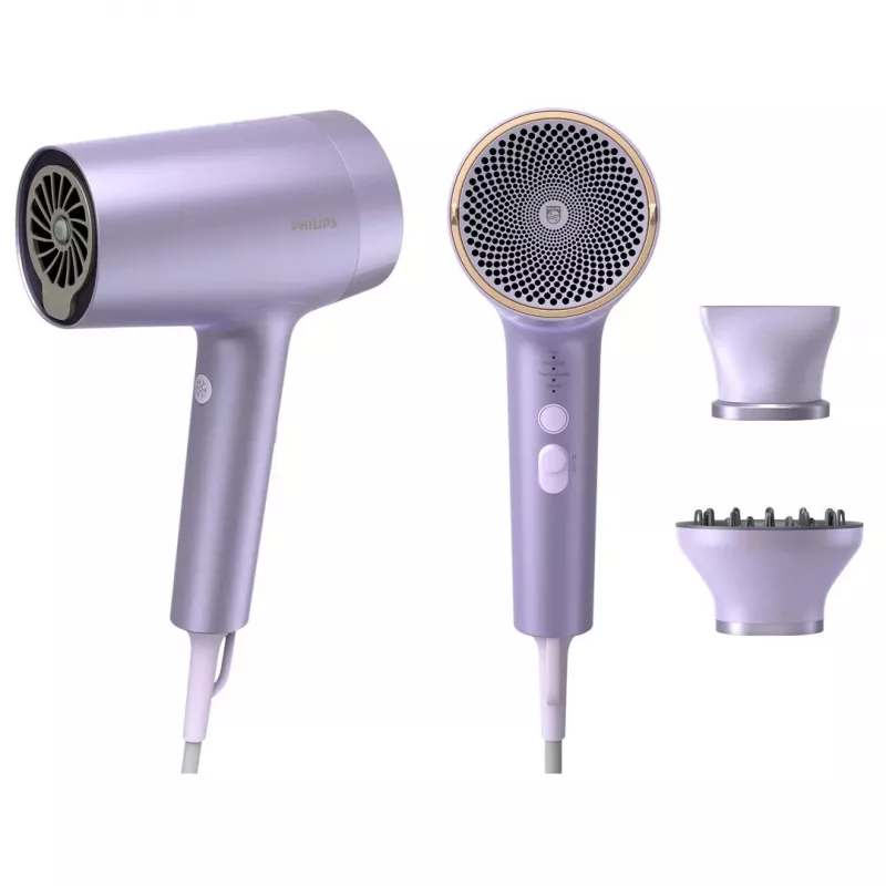 Philips Hair Dryer BHD723/10 Series 7000 1800W Digital Motor SenseIQ Technology Matte White with Rose Gold