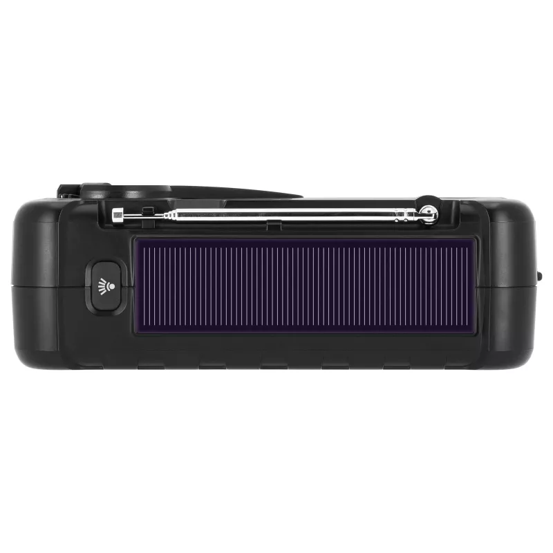 TechniSat TechniRadio Solar 2 DAB+/FM nešiojamas radijas su saulės baterija ir rankine sukimosi rankena, juoda/oranžinė