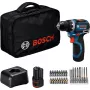 Bosch Professional GSR 12V-32 belaidis gręžtuvas-suktuvas, 12V, mėlyna/juoda, 2x 2,0 Ah ličio jonų akumuliatoriai, 24 dalių priedų rinkinys, įrankių krepšys