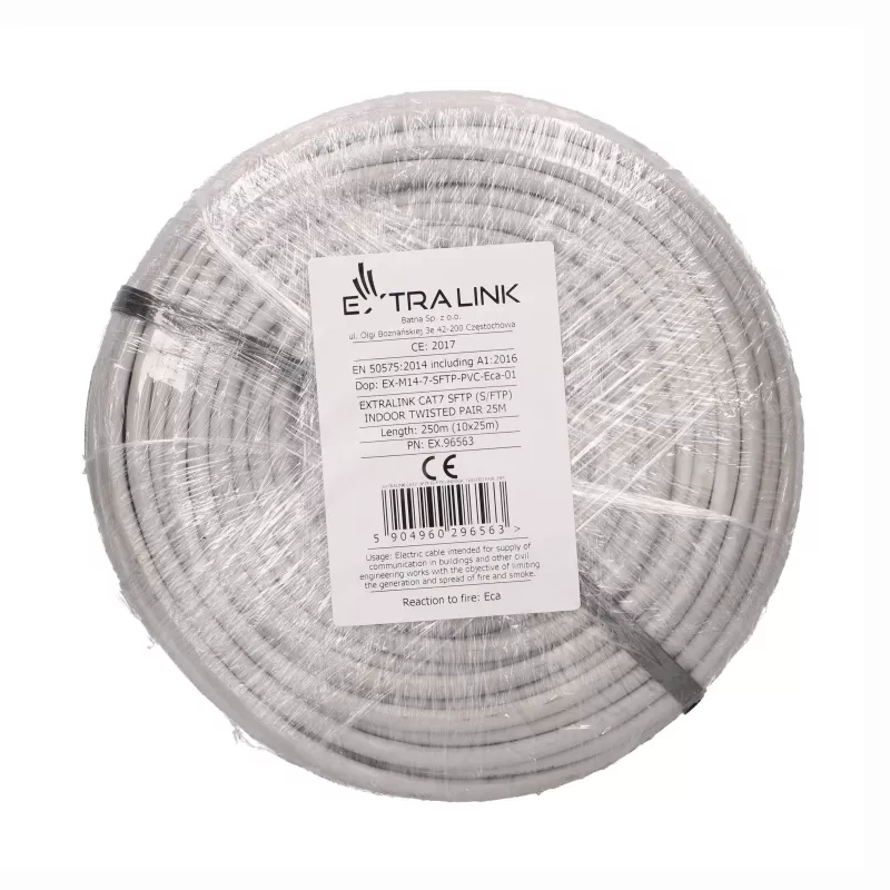 EXTRALINK CAT7 S/FTP vidinis vytos poros tinklo kabelis 25m