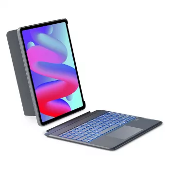 Inateck klaviatūrinis dėklas, skirtas iPad 10th Gen (10,9 colio, 2022), su jutikliniu kilimėliu ir foniniu apšvietimu - pilka