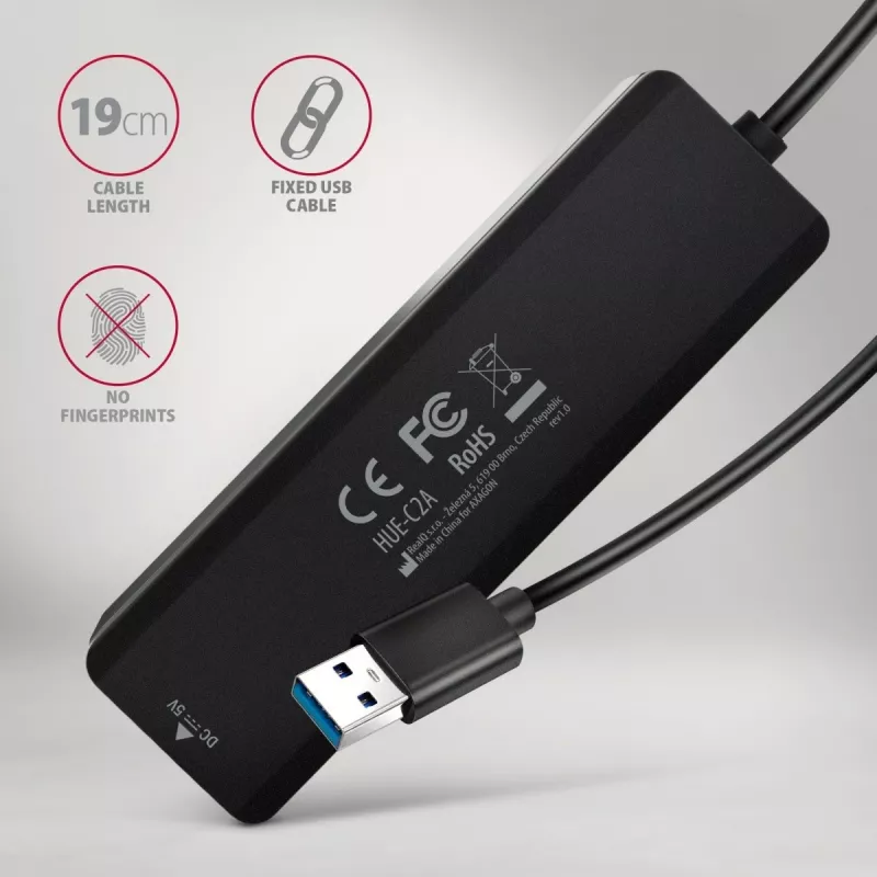 i-tec Axagon HUE-C2A USB-C Hub 4 prievadai 5 Gbps 2x USB-A + 2x USB-C su Power Delivery
