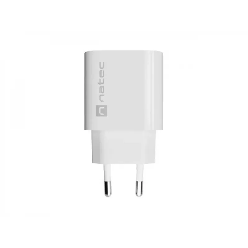 NATEC Ribera Sieninis Įkroviklis 1x USB-A + 1x USB-C 20W Baltas