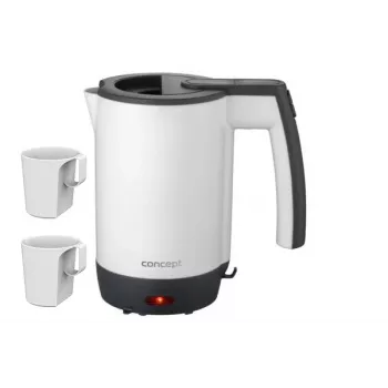 Concept RK7030 Travel Electric Kettle 0.5L with 2 Mugs, White