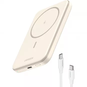UGREEN 5000mAh Mini Powerbank Wireless 15W su MagSafe balta