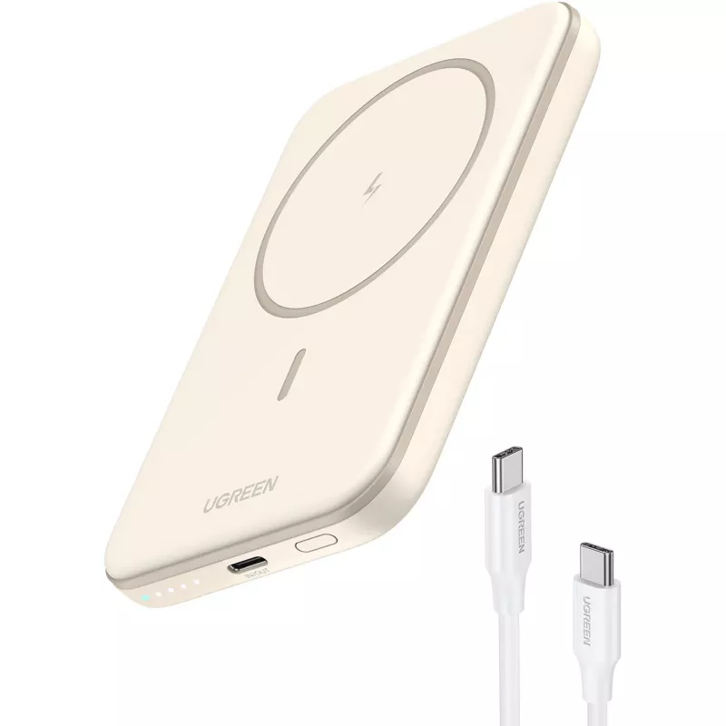 UGREEN 5000mAh Mini Powerbank Wireless 15W su MagSafe balta