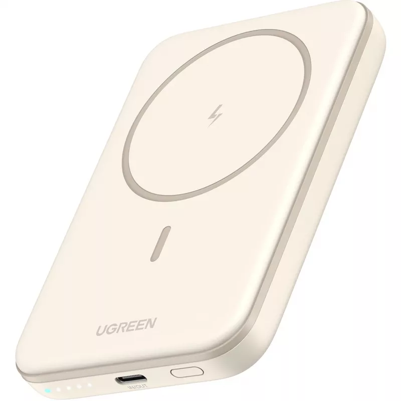 UGREEN 5000mAh Mini Powerbank Wireless 15W su MagSafe balta