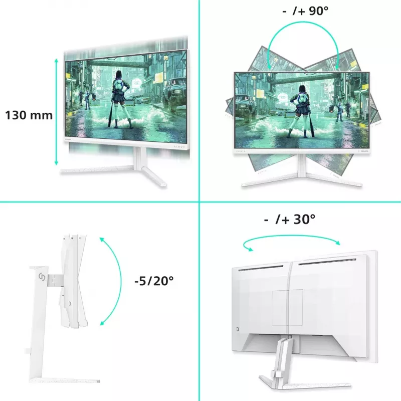 Philips Evnia 3000 24M2N3201P/00 23.8 colio IPS Full HD 180Hz žaidimų monitorius baltas
