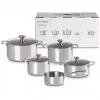 Le Creuset 5 dalių puodų rinkinys - 3 sluoksnių nerūdijančio plieno virtuvės indų rinkinys