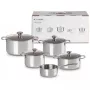 Le Creuset 5 dalių puodų rinkinys - 3 sluoksnių nerūdijančio plieno virtuvės indų rinkinys