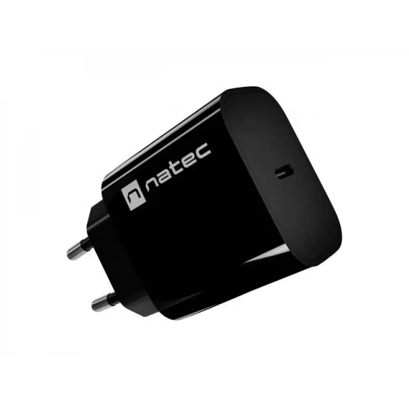 NATEC Ribera USB-C sieninis įkroviklis 20W juodas