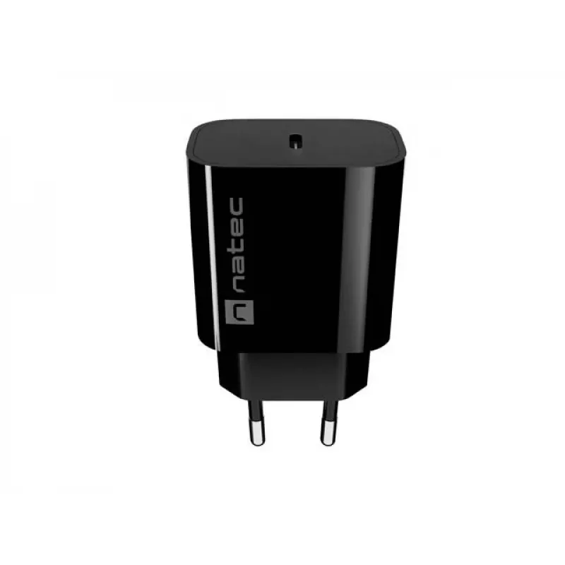 NATEC Ribera USB-C sieninis įkroviklis 20W juodas