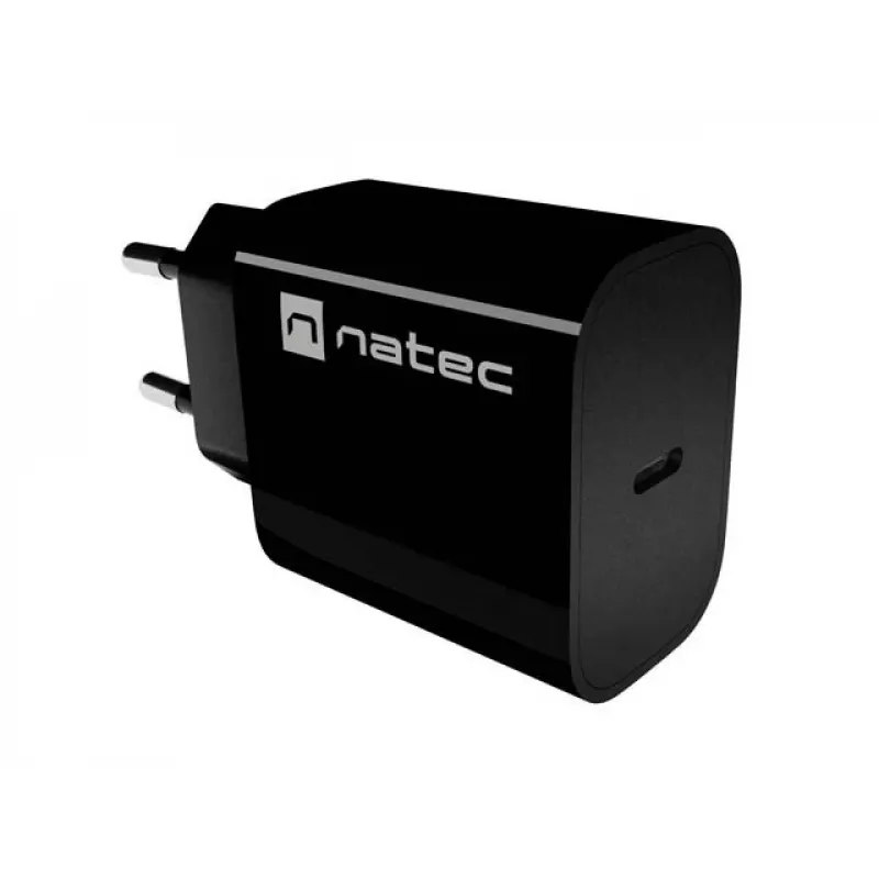NATEC Ribera USB-C sieninis įkroviklis 20W juodas